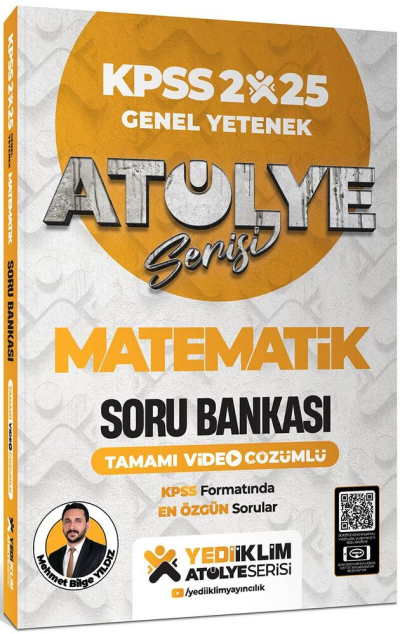 Yediiklim Yayınları 2025 Atölye Serisi KPSS Genel Yetenek Matematik Tamamı Video Çözümlü Soru Bankası Yediiklim Yayınları Fotokopinci -