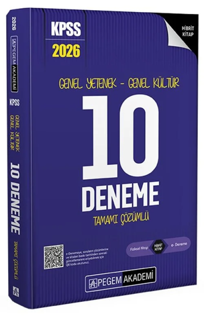 2026 KPSS Genel Yetenek Genel Kültür Tamamı Çözümlü 10 Deneme Pegem Akademi Yayıncılık Fotokopinci -