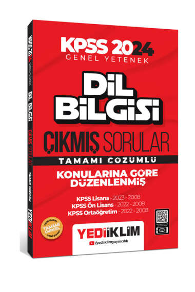 2024 KPSS Dil Bilgisi Konularına Göre Tamamı Çözümlü Çıkmış Sorular (2008-2023) Fotokopinci -