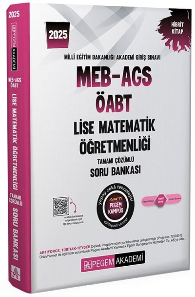 2025 MEB-AGS-ÖABT Lise Matematik Öğretmenliği Tamamı Çözümlü Soru Bankası Pegem Akademi Yayıncılık Fotokopinci -