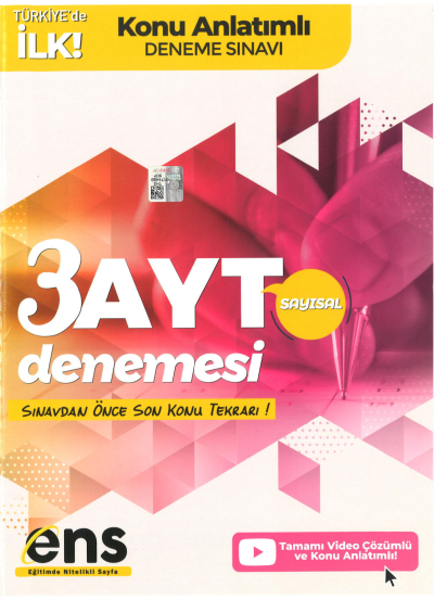 AYT Sayısal Destek 3 lü Özel Konu Anlatımlı Deneme Fotokopinci -