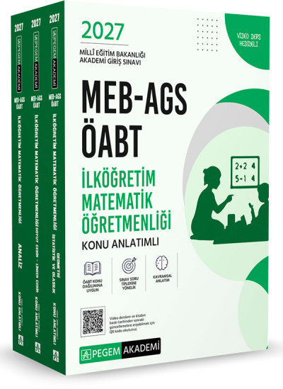 2027 ÖABT MEB-AGS İlköğretim Matematik Öğretmenliği Konu Anlatımlı Modüler Set Pegem Akademi Yayınları Fotokopinci -