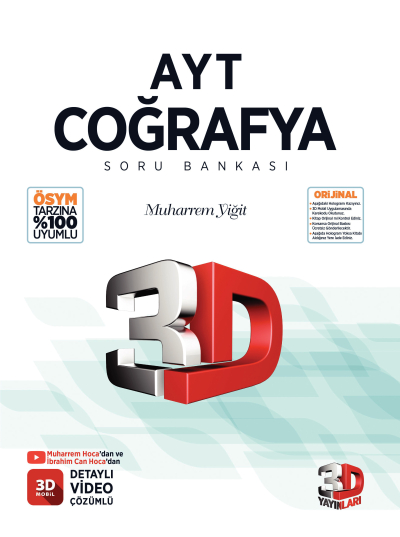 3D AYT Coğrafya Soru Bankası Fotokopinci -