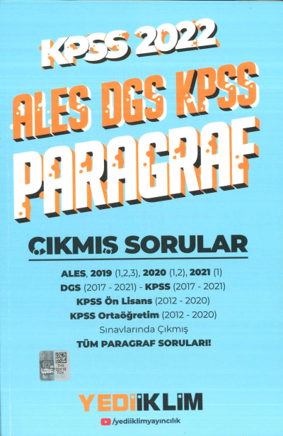 ALES DGS KPSS PARAGRAF ÇIKMIŞ SORULAR