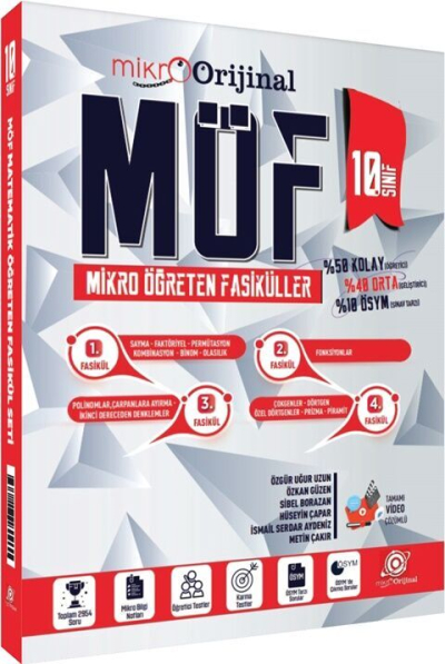 Mikro 10. Sınıf Matematik MÖF Mikro Öğreten Fasiküller Orijinal Yayınları Fotokopinci -