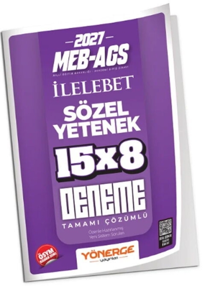 MEB-AGS Sözel Yetenek İLELEBET 15x8 Deneme Çözümlü Yönerge Yayınları Fotokopinci -
