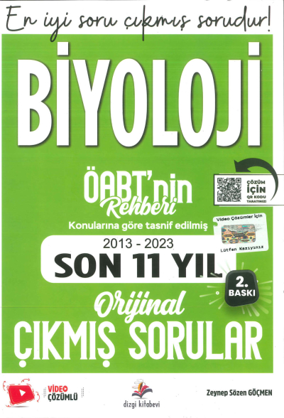 ÖABT BİYOLOJİ KONULARINA GÖRE TASNİF EDİLMİŞ 2013-2023 ORJİNAL ÇIKMIŞ SORULAR Fotokopinci -