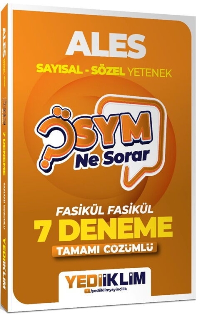 2027 ÖSYM Ne Sorar ALES Tamamı Çözümlü Fasikül 7 Deneme Yediiklim Yayınları Fotokopinci -
