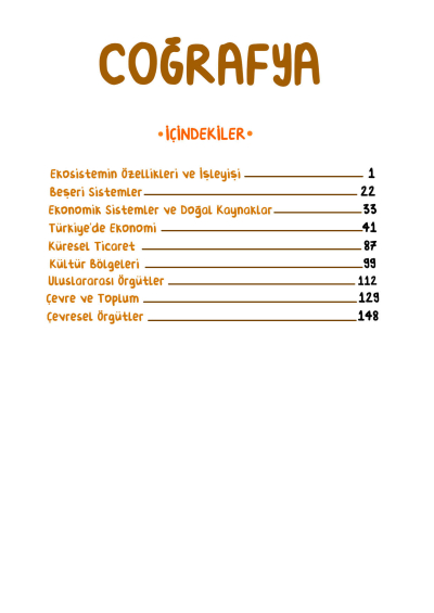 AYT Coğrafya Vip Notlar Vin Kampüs Fotokopinci -