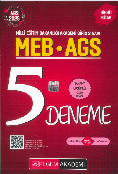 2025 MEB-AGS Tamamı Çözümlü 5 Deneme Pegem Akademi Yayıncılık