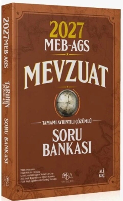 MEB AGS Mevzuat Soru Bankası CBA Yayınları Fotokopinci -