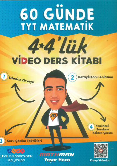 60 GÜNDE TYT MATEMATİK 4*4'lÜK VİDEO DERS KİTABI Fotokopinci -