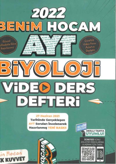 AYT Biyoloji Video Ders Notları Fotokopinci -
