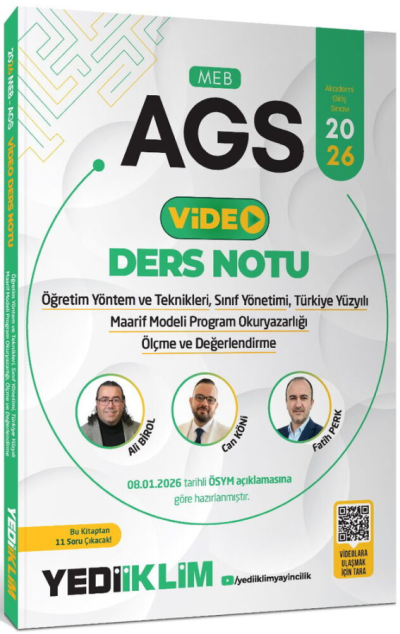2026 MEB-AGS Eğitim Bilimleri ÖYT Sınıf Maarif Modeli Program Okuryazarlığı Ölçme Video Ders Notu Yediiklim Yayınları Fotokopinci -