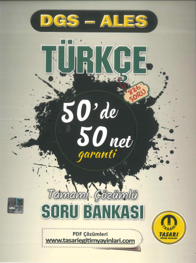 DGS-ALES TÜRKÇE 50'DE 50 NET TAMAMI ÇÖZÜMLÜ SORU BANKASI