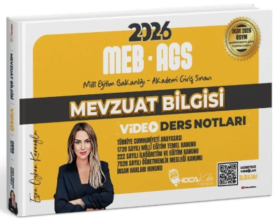 2026 MEB-AGS Mevzuat Bilgisi Video Ders Notları Hoca Kafası Yayınları Fotokopinci -