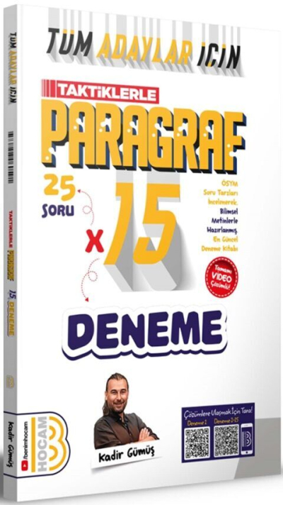 Tüm Adaylar İçin Taktiklerle Paragraf Tamamı Video Çözümlü 15 Deneme Benim Hocam Yayınları Fotokopinci -