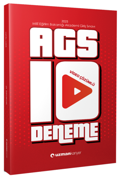 2025 MEB-AGS 10 Deneme Çözümlü Uzman Kariyer Yayınları Fotokopinci -