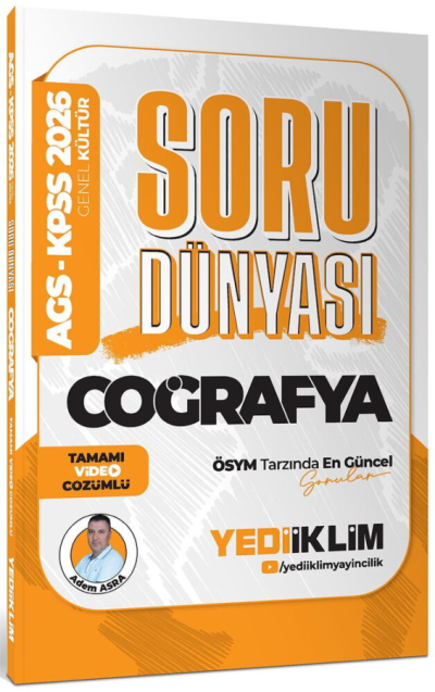 2026 KPSS-AGS Coğrafya Tamamı Video Çözümlü Soru Dünyası Yediiklim Yayınları Fotokopinci -