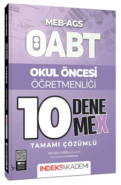2025 ÖABT MEB-AGS Okul Öncesi Öğretmenliği 10 DenemeX Çözümlü İndeks Akademi Yayıncılık Fotokopinci -