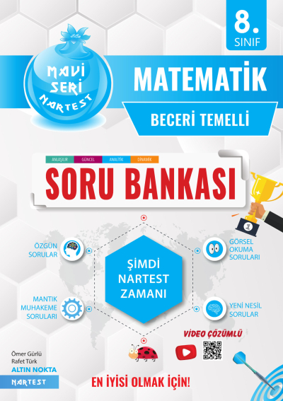 8. Sınıf Mavi Matematik Nar Tanesi Prestij Soru Bankası Nartest Yayınları Fotokopinci -