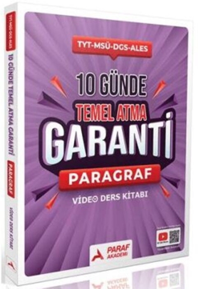 Paragraf Z Takımı 10 Günde Temel Atma Garanti Video Ders Kitabı Paraf Yayınları Fotokopinci -