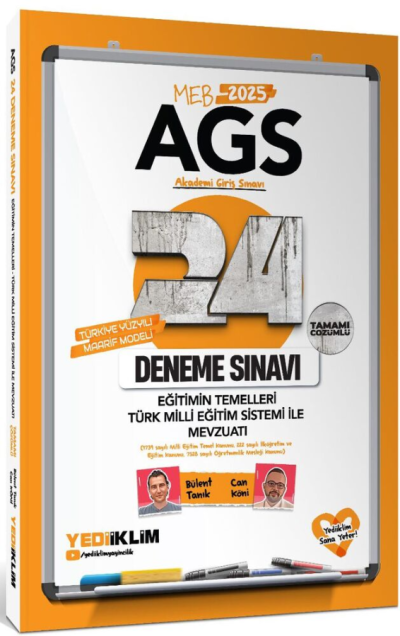 2025 MEB-AGS Eğitimin Temelleri, Türk Milli Eğitim Sistemi, Mevzuat 24 Deneme Çözümlü Yediiklim Yayınları