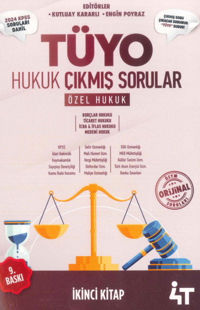 Tüyo Hukuk Çıkmış Sorular (Özel Hukuk) 2024 KPSS Soruları Dahil Fotokopinci -