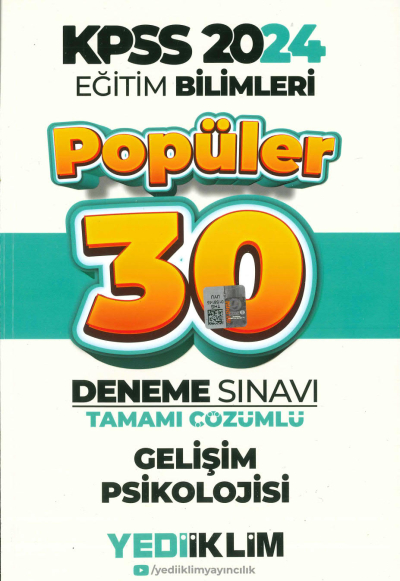 GELİŞİM PSİKOLOJİSİ POPÜLER 30 DENEME TAMAMI ÇÖZÜMLÜ Fotokopinci -