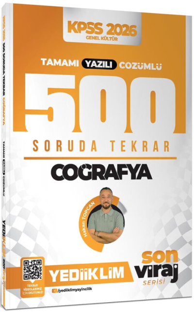 2026 KPSS AGS Coğrafya Son Viraj Serisi Tamamı Yazılı Çözümlü 500 Soruda Genel Tekrar Kampı Yediiklim Yayınları Fotokopinci -