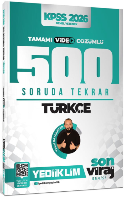 2026 KPSS Türkçe Son Viraj Serisi Tamamı Video Çözümlü 500 Soruda Genel Tekrar Kampı Yediiklim Yayınları Fotokopinci -
