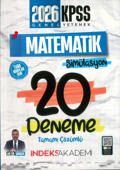 2026 KPSS Matematik Simülasyon 20 Deneme Çözümlü İndeks Akademi Yayıncılık Fotokopinci -