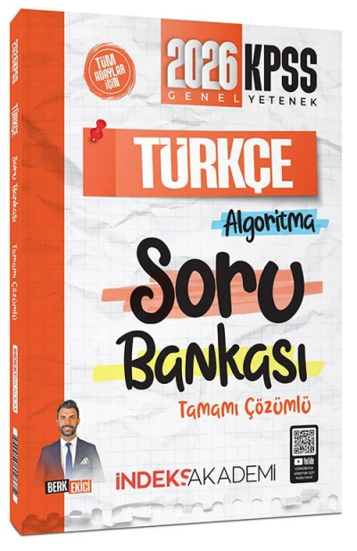 2026 KPSS Türkçe Algoritma Soru Bankası Çözümlü Berk Ekici İndeks Akademi Yayıncılık Fotokopinci -