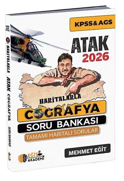 2026 MEB AGS KPSS Haritalarla Atak Coğrafya Soru Bankası Eğit Akademi