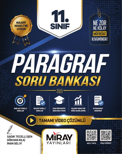 11. Sınıf Paragraf Maarif Modeli Soru Bankası Çözümlü Miray Yayınları Fotokopinci -