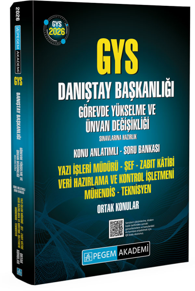 2026 GYS Danıştay Başkanlığı Ortak Konular Konu Anlatımlı Soru Bankası Pegem Akademi Fotokopinci -