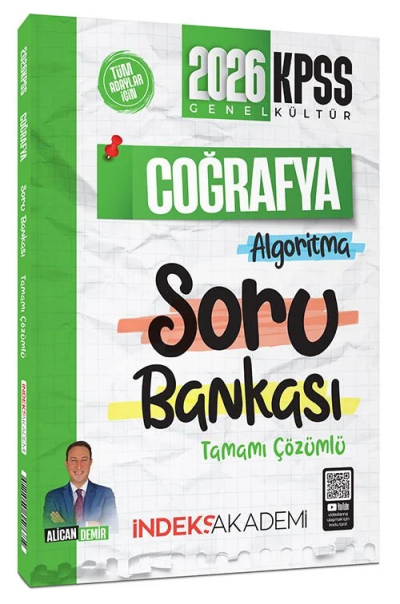 2026 KPSS Coğrafya Algoritma Soru Bankası Çözümlü Alican Demir İndeks Akademi Yayıncılık Fotokopinci -