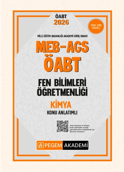 MEB AGS ÖABT Fen Bilimleri Öğretmenliği Konu Anlatımlı KİMYA Pegem Akademi Fotokopinci -