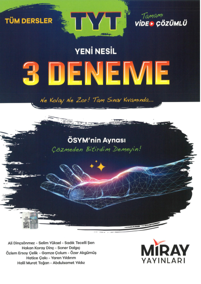 TYT Tüm Dersler Yeni Nesil 3 Deneme Fotokopinci -