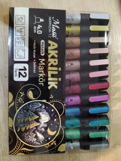 Masis AKRİLİK METALİK MARKÖRÜ 12 Lİ AKM925K-12 Fotokopinci -