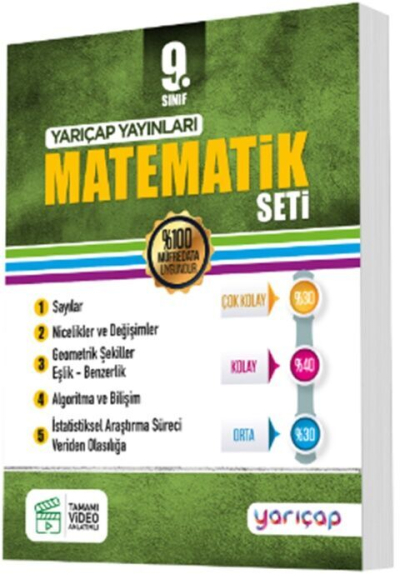 9. Sınıf Matematik Seti YarıÇap Yayınları Fotokopinci -