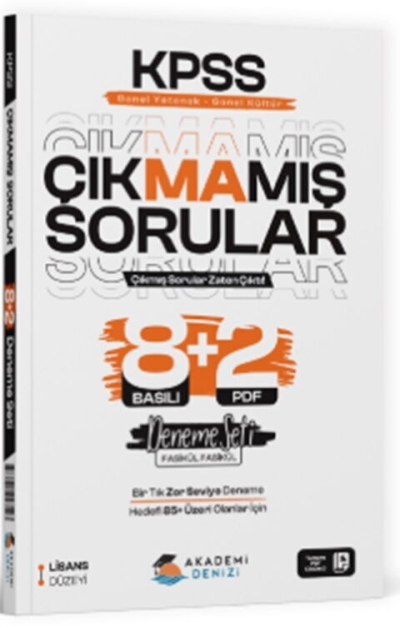 KPSS GYGK Çıkmamış Sorular 8+2 Deneme Seti Akademi Denizi Fotokopinci -