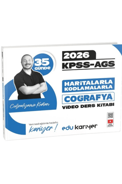 Coğrafyanın Kodları 2026 KPSS-AGS 35 Günde Haritalarla Kodlamalarla Coğrafya Video Ders Kitabı Edu Kariyer Fotokopinci -