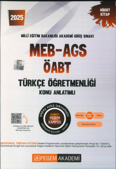 2025 MEB AGS ÖABT Türkçe Öğretmenliği Konu Anlatımlı Pegem Yayınları