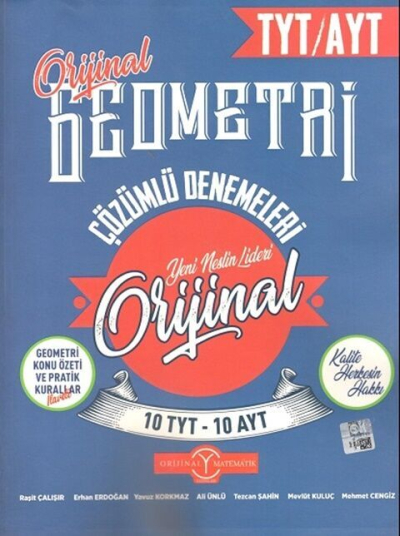 TYT AYT Geometri 10 + 10 Deneme Orijinal Yayınları Fotokopinci -