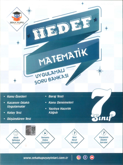 7. Sınıf Matematik Hedef Uygulamalı Soru Bankası Zeka Küpü Yayınları Fotokopinci -