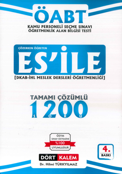 ES'İLE DKAB İHL MESLEK DERSLERİ ÖĞRETMENLİĞİ TAMAMI ÇÖZÜMLÜ 1200 SORU Fotokopinci -