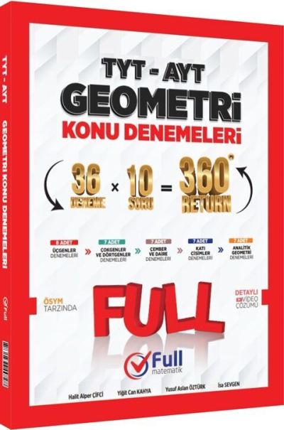 TYT AYT Geometri Konu Denemeleri Full Matematik Yayınları Fotokopinci -