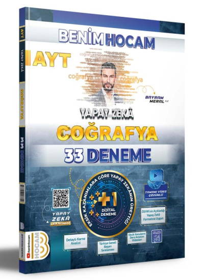 2025 AYT Yapay Zeka Coğrafya 33 Deneme Benim Hocam Yayınları Fotokopinci -