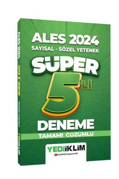2024 ALES Sayısal - Sözel Tamamı Çözümlü Süper 5`li Deneme Fotokopinci -